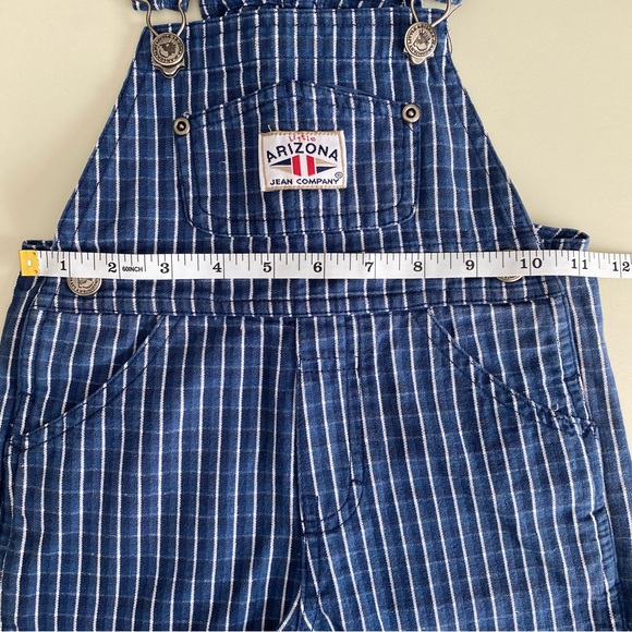 Vintage Y2K Arizona Dark Blue Plaid Print 100% Cotton Shortalls 24M - Picture 10 of 11